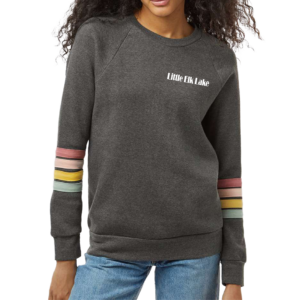 Womens Striped Sleeve Crewneck