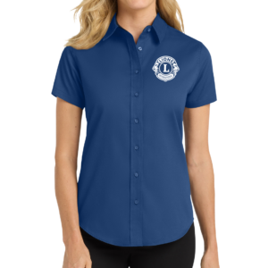 Womens Short-Sleeve Button-Down